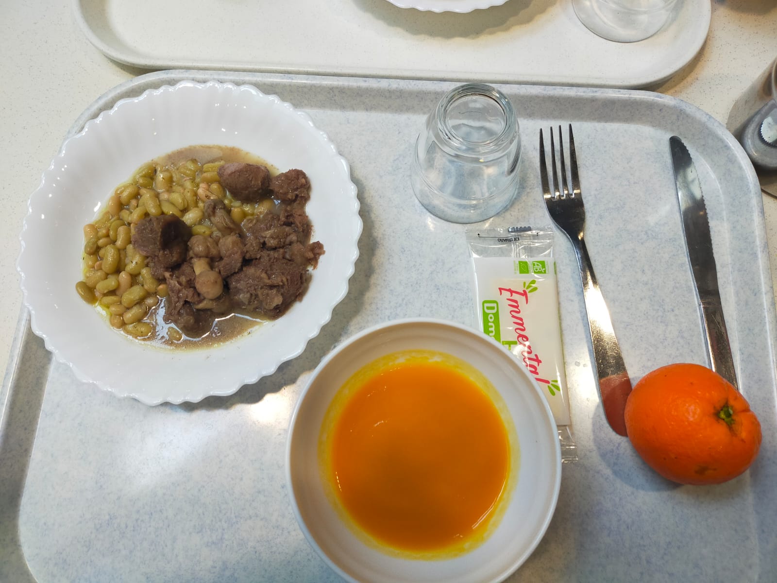 plateau menu avec viande