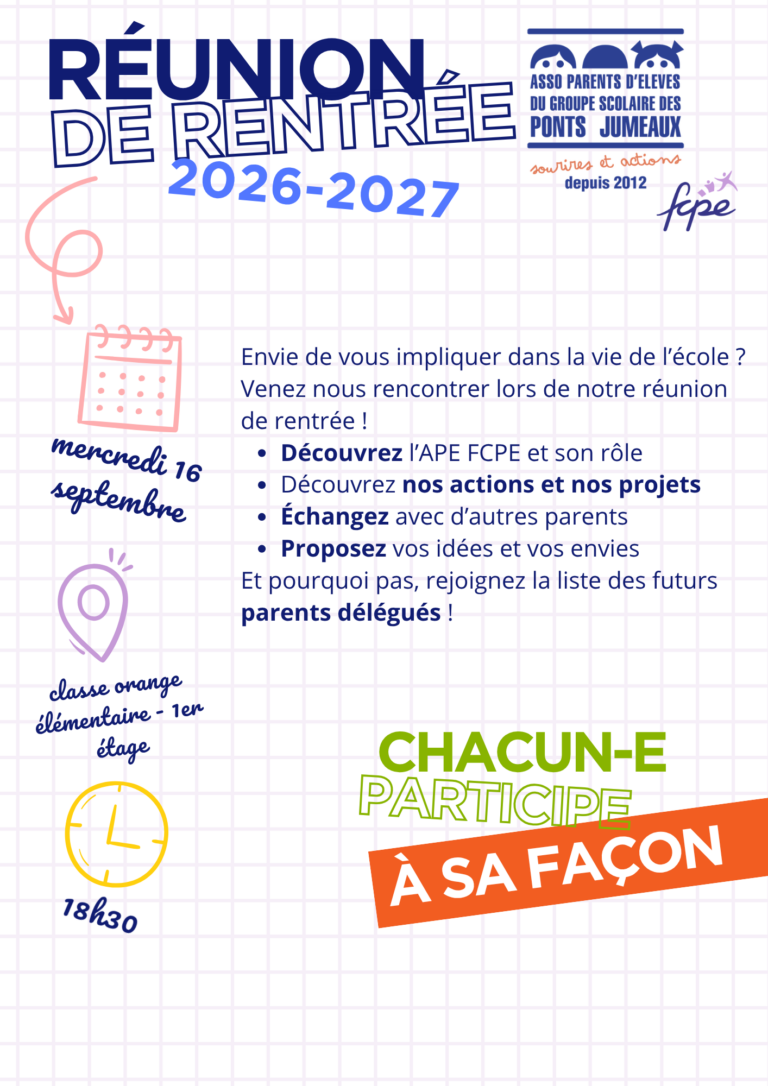 L&rsquo;APE FCPE fait sa réunion de rentrée !